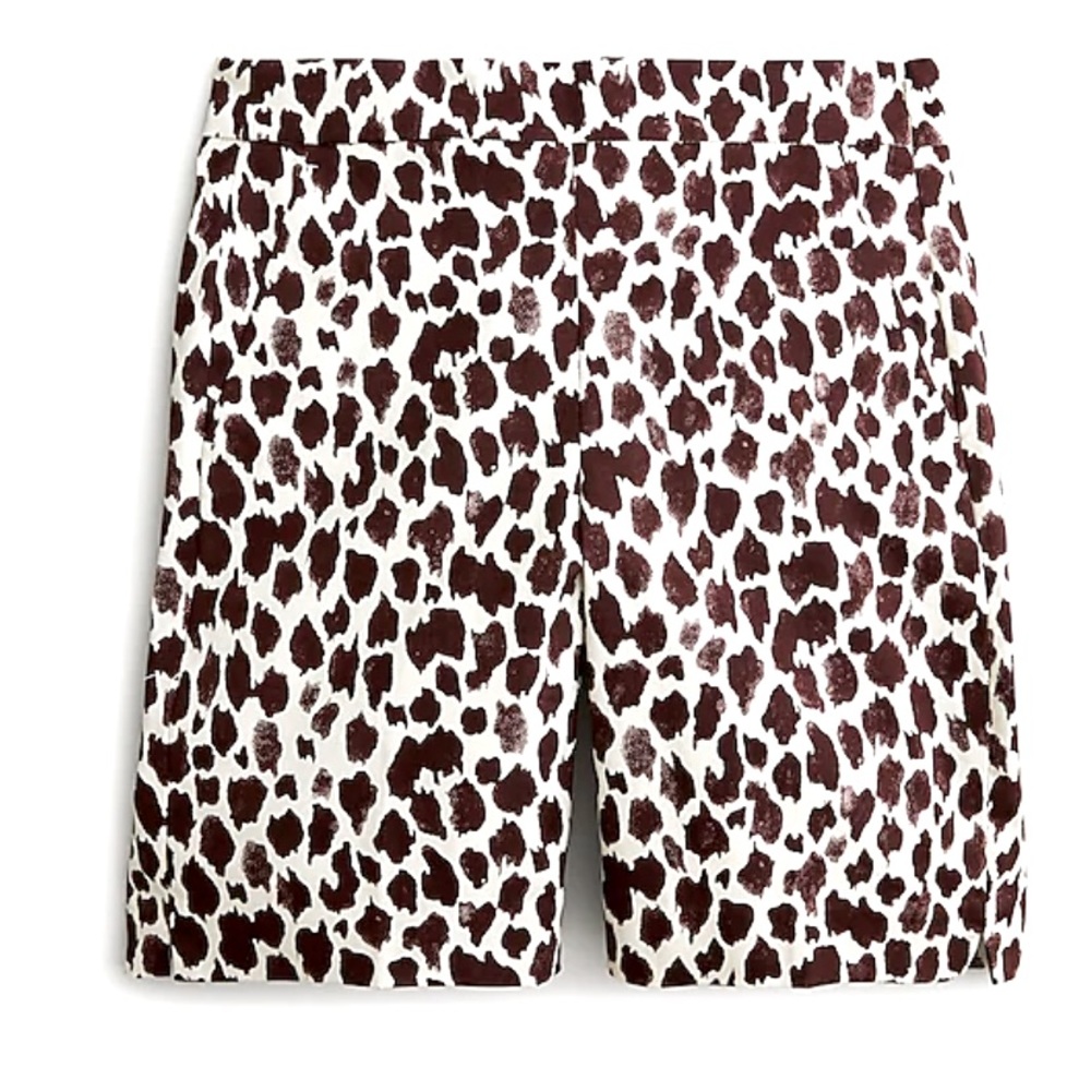 🆕️ J Crew Slim Bermuda Stretch Animal print Shorts giraffe Sz 8